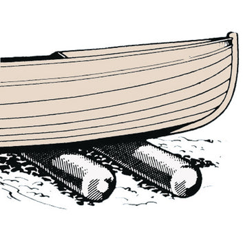 Bådrulle oppustelig gul 30x125cm, max 600kg