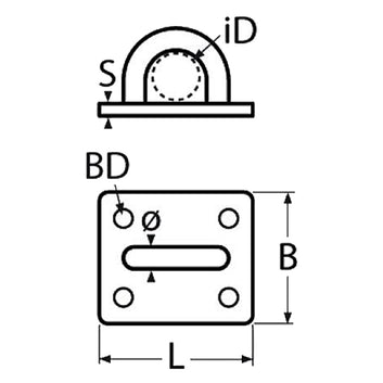 Maste-/Øjebeslag (Øjeplade), Rustfri