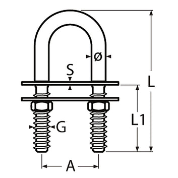 U-bøjle Rustfri (forstærket konstruktion)