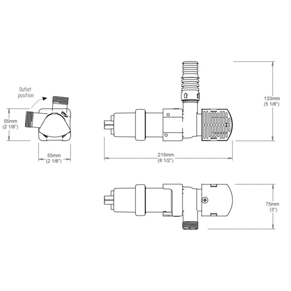 Whale elektrisk lænsepumpe inkl nivåvagt 1100l