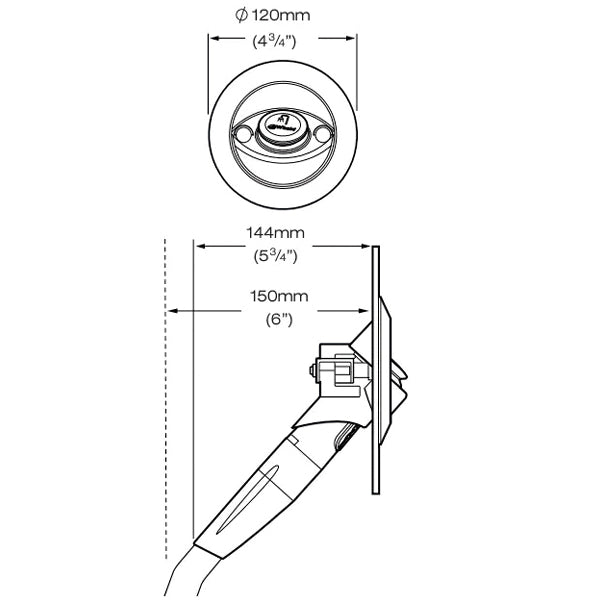 Whale Twist dæk bruser med 2,5m slange, hvid/grå
