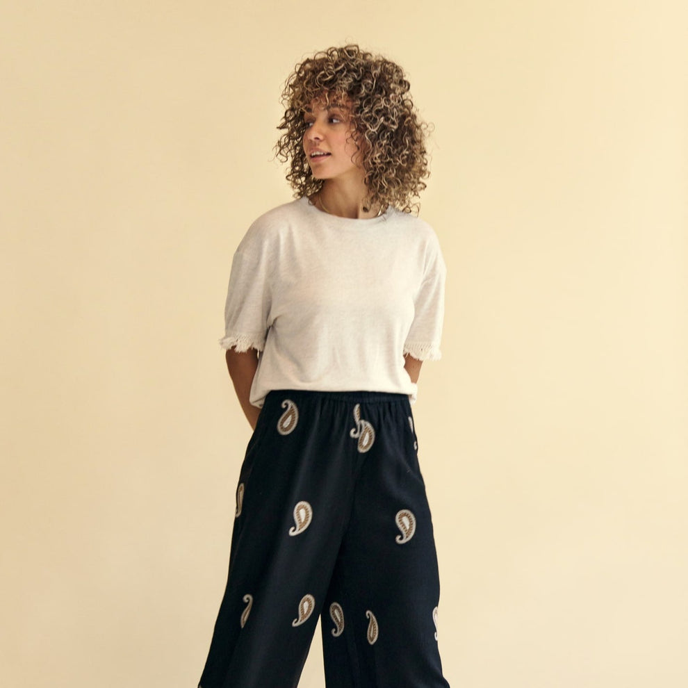 Mos Mosh W Kalu O-SS Fringe Tee Cement