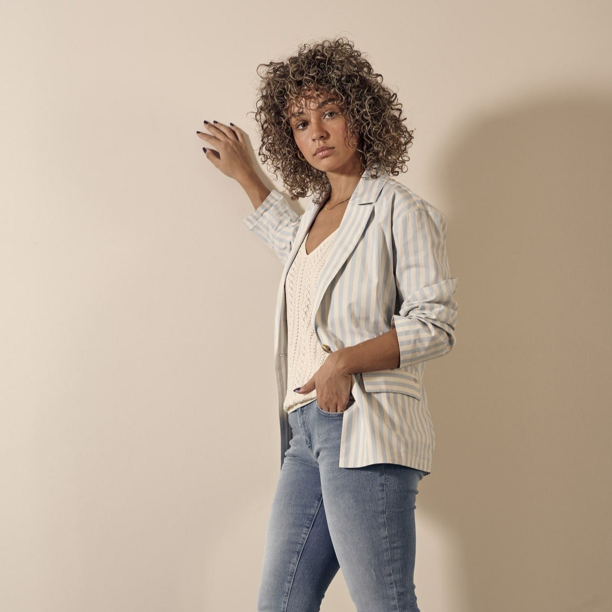 Mos Mosh W Cressida Knit Top Ecru