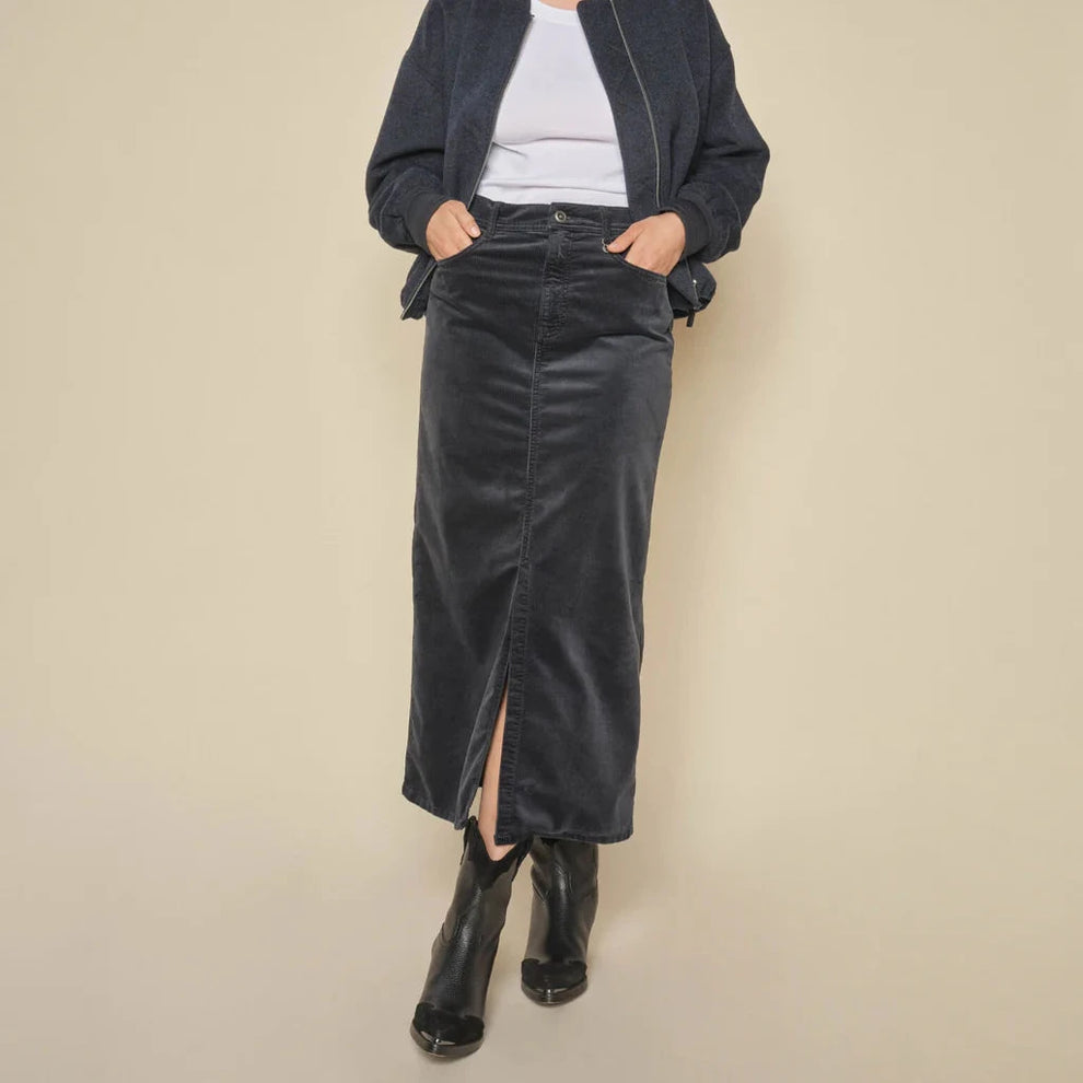 Mos Mosh W Mella Corduroy Skirt Phantom
