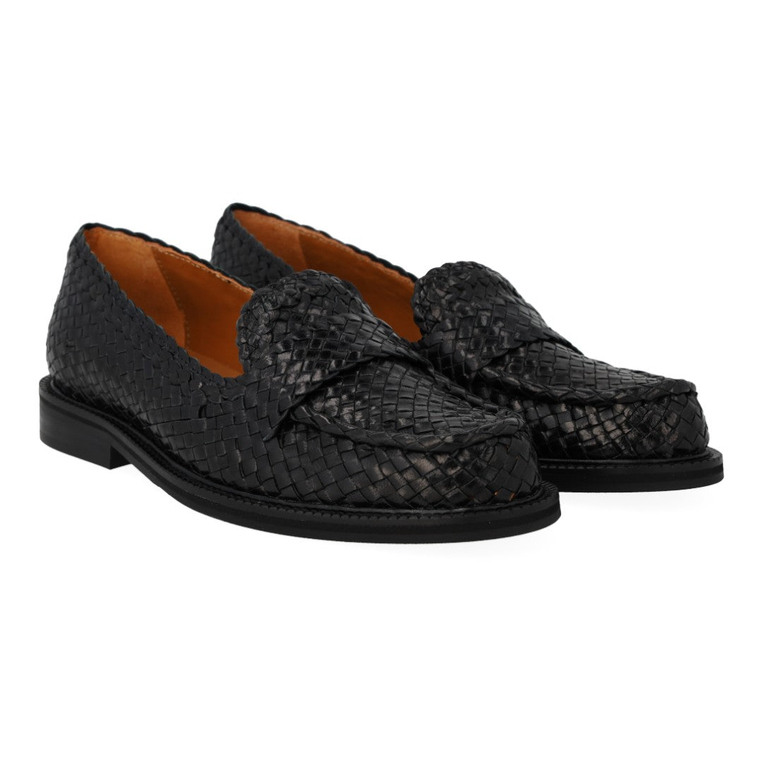 Angulus W Flettet Loafer Black