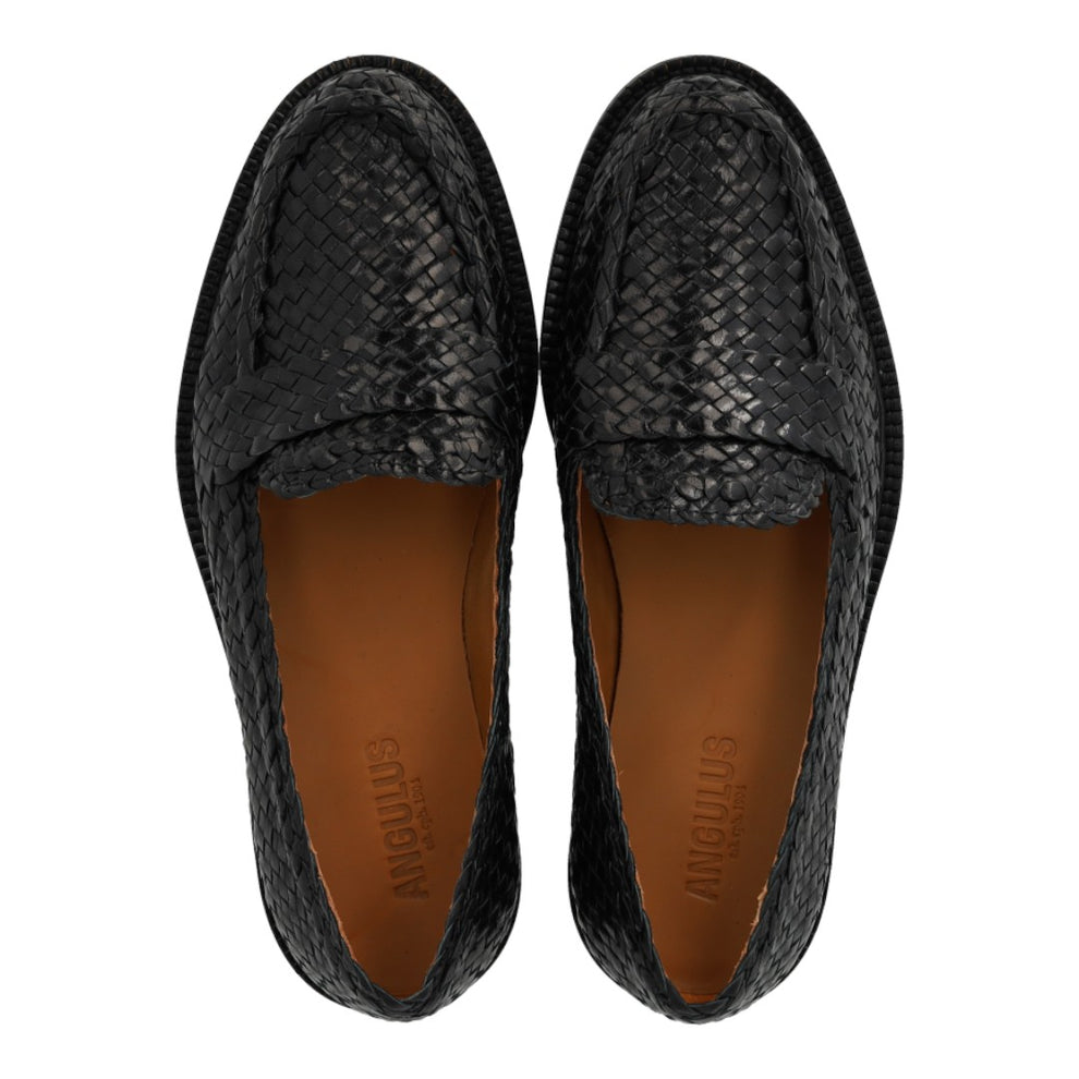 Angulus W Flettet Loafer Black