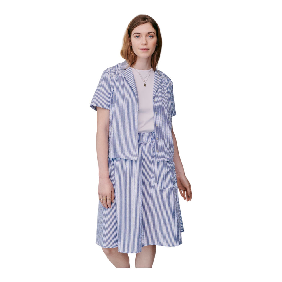 Redgreen Nancy Skirt Skirts Mid Blue Stripe