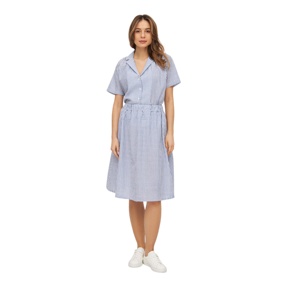 Redgreen Nancy Skirt Skirts Mid Blue Stripe