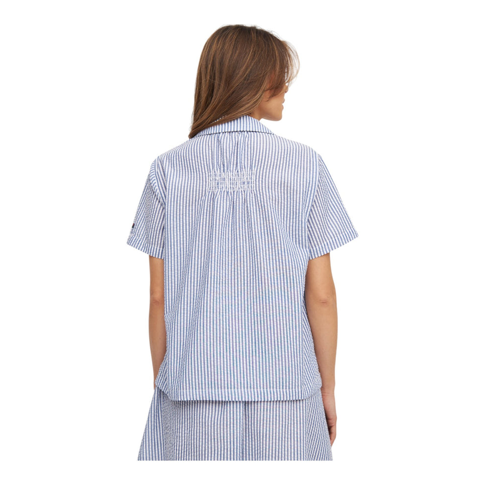 Redgreen Anni Kortærmet Skjorte Mid Blue Stripe