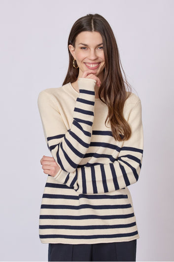 Redgreen Kathrine Knit Navy Stripe Dame strik