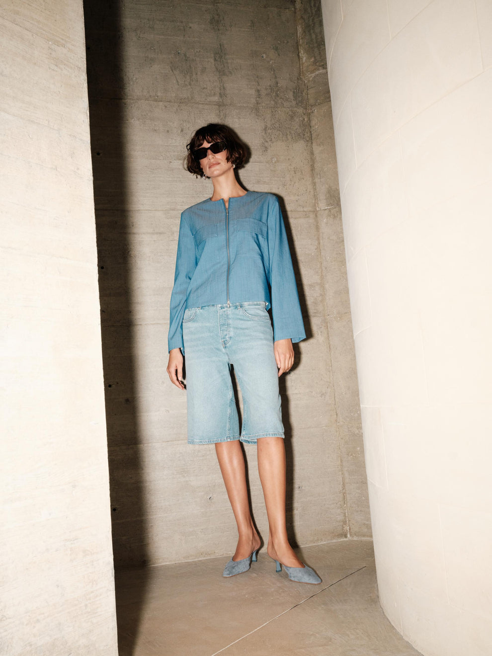 Mos Mosh W Mathilde Denim Shorts Light Blue