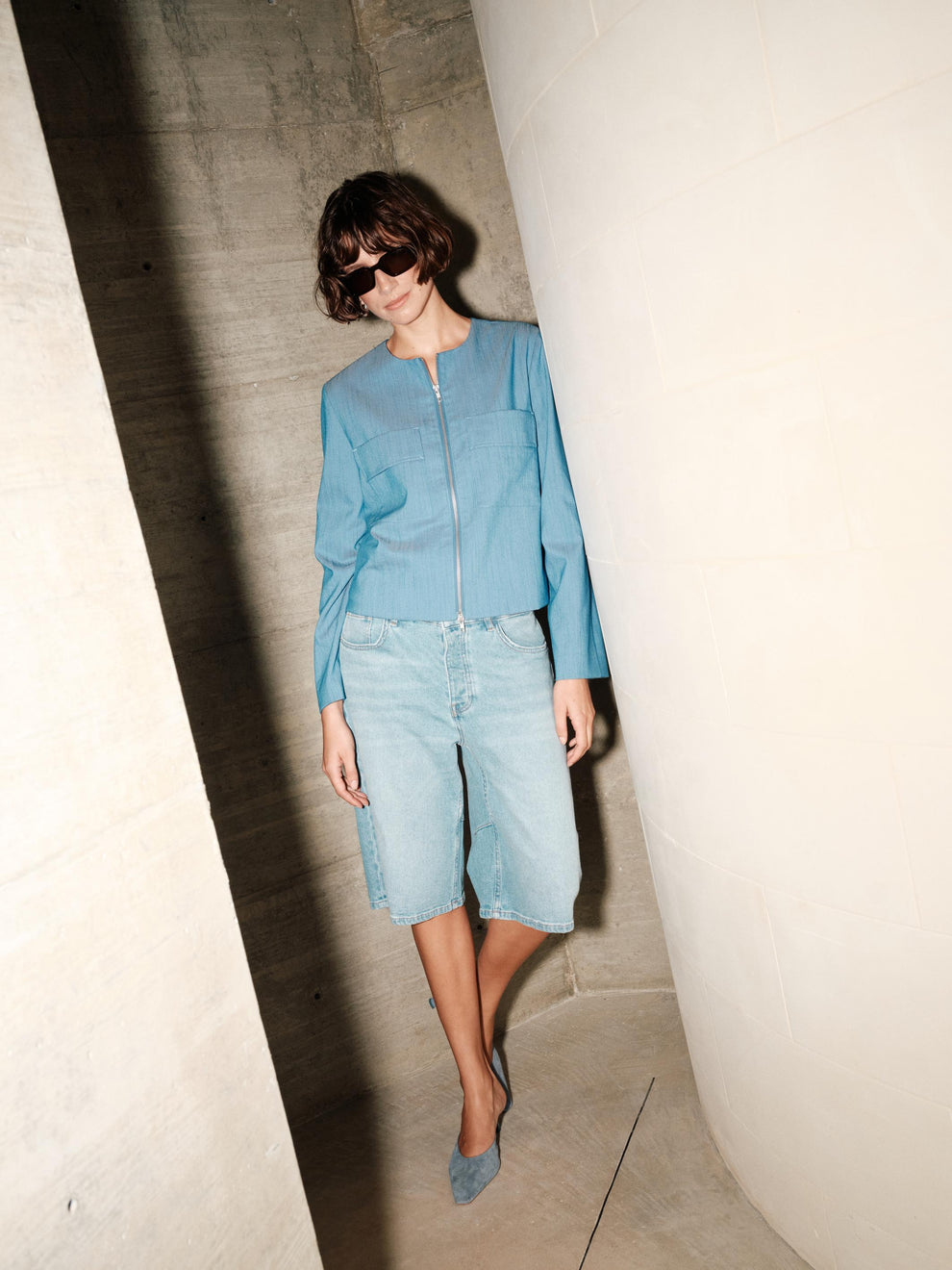 Mos Mosh W Mathilde Denim Shorts Light Blue