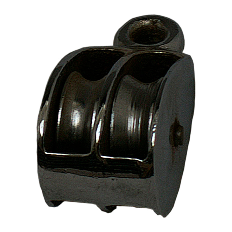 Blok 2-sk. forkromet m/fast øje