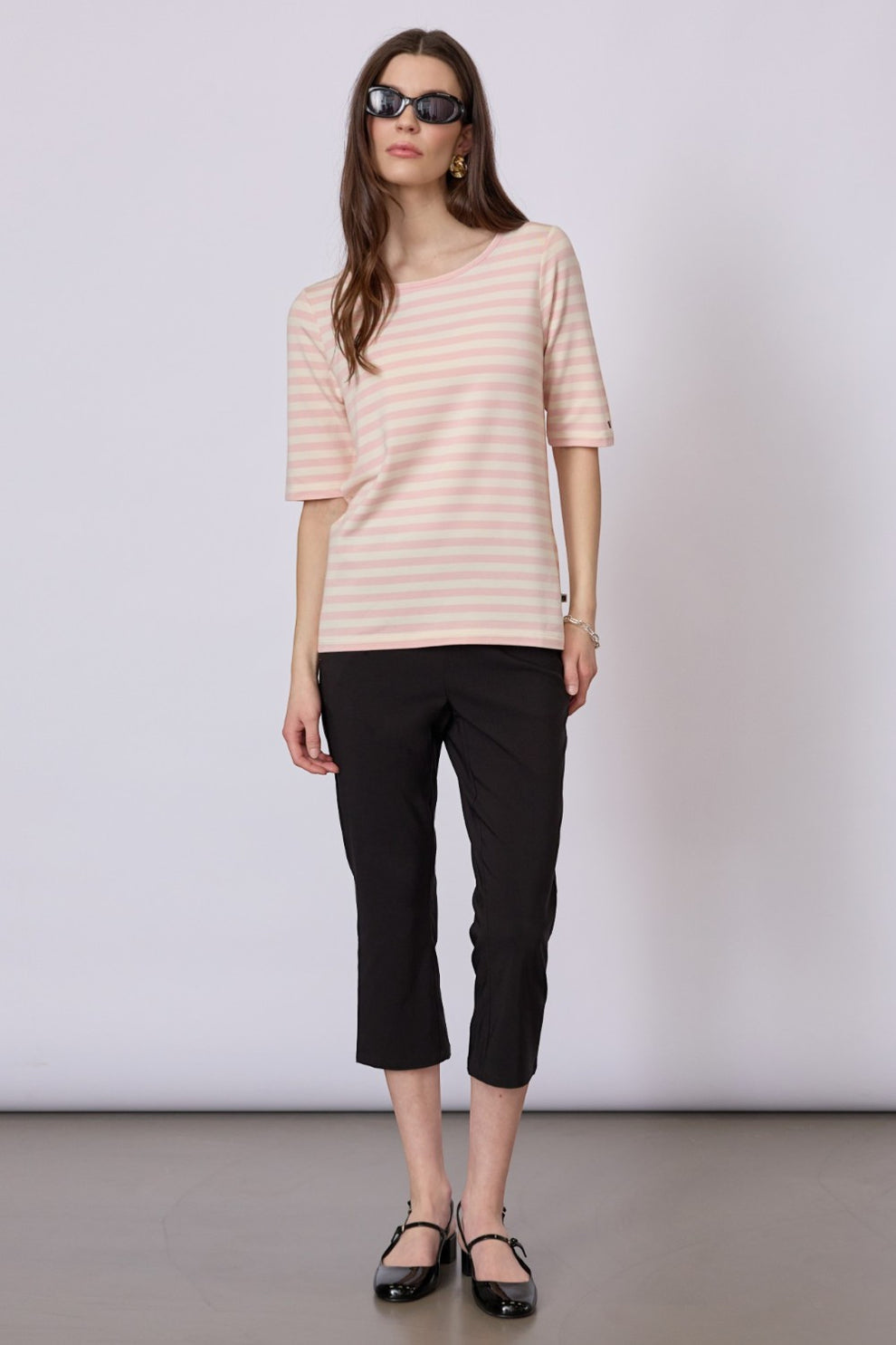Redgreen Hedy Short Sleeve T-Shirt Short Sleeve Tee 141 Rose Stripe