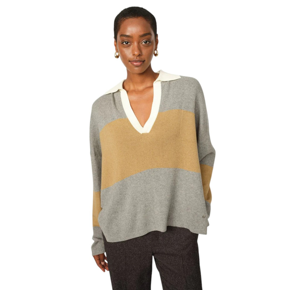 Mos Mosh W Wylie Tani Bold Stripe Knit True Camel