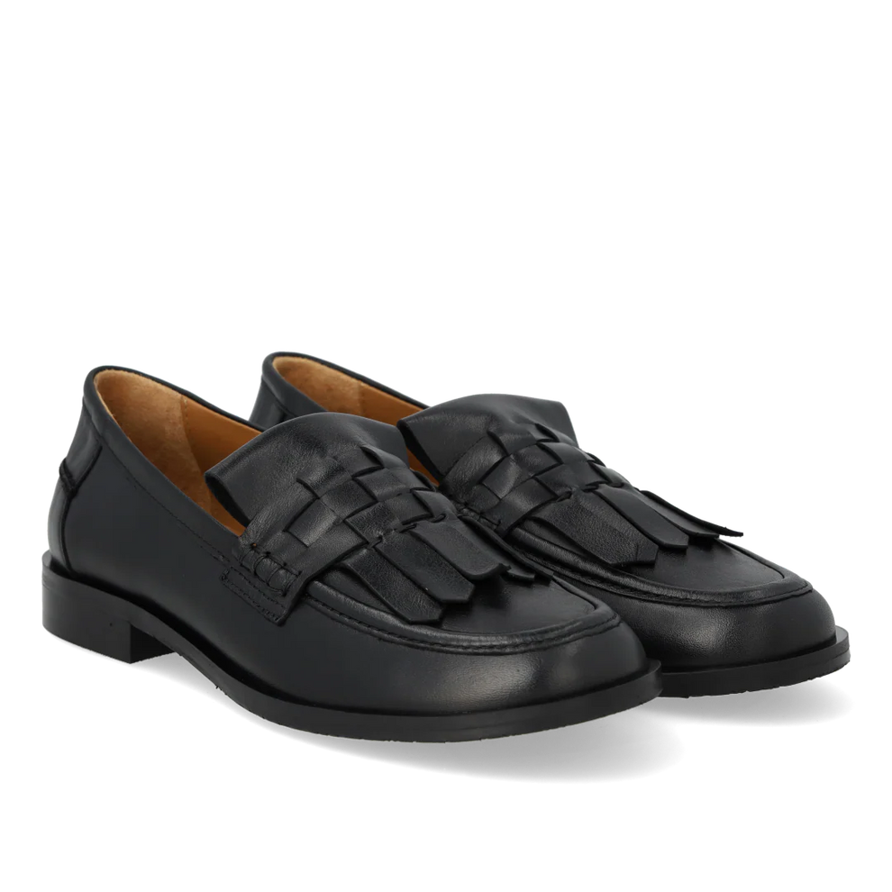 Angulus W Loafer med flet Detalje/ Fryns Sort