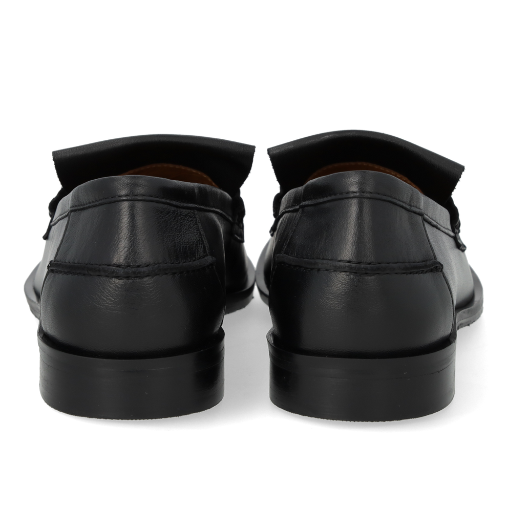 Angulus Loafer With Braid Detail Black - Leather