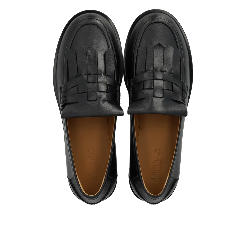 Angulus W Loafer med flet Detalje/ Fryns Sort