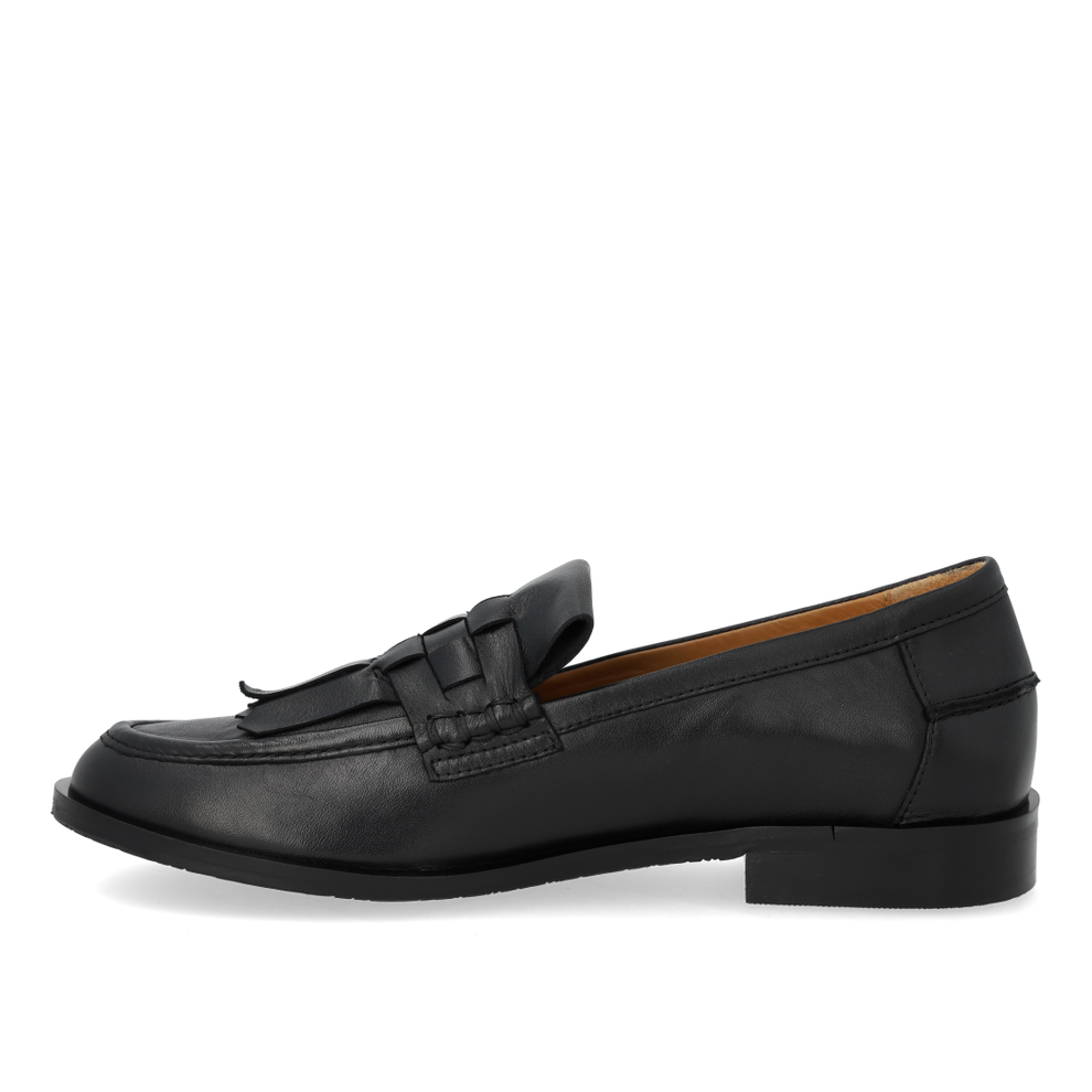 Angulus Loafer With Braid Detail Black - Leather