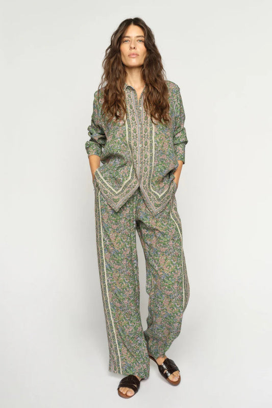 Mos Mosh Mmbala Flowish Orchid Pant Turf Green