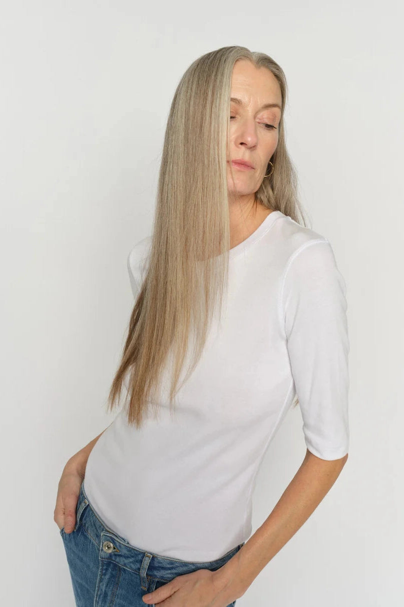 Mos Mosh Mmmali O-Neck 3/4 Sleeve Tee White