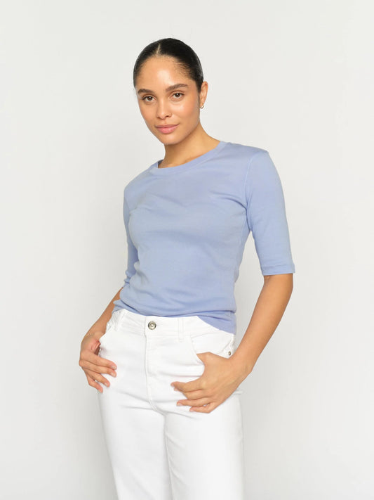 Mos Mosh Mmmali O-Neck 3/4 Sleeve Tee Brunnera Blue