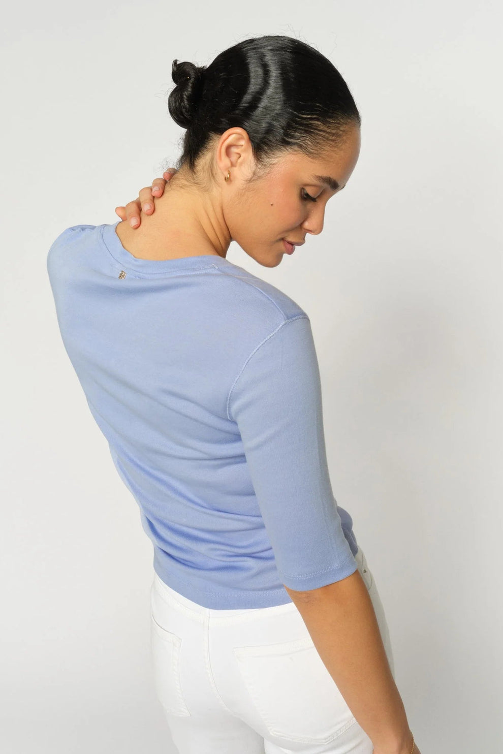 Mos Mosh Mmmali O-Neck 3/4 Sleeve Tee Brunnera Blue
