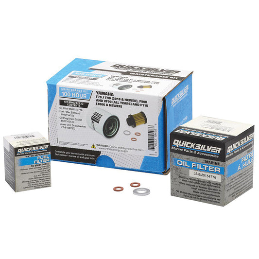 Quicksilver 8M0222222 100T Service Kit, Yamaha F75/F90, F90B, VF90,F115