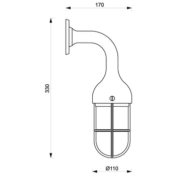 Foresti væglampe med gitter, højglanspoleret krom