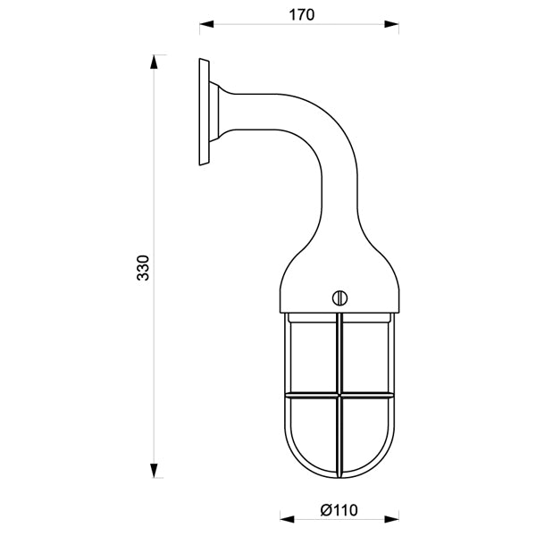Foresti væglampe med gitter, højglanspoleret krom