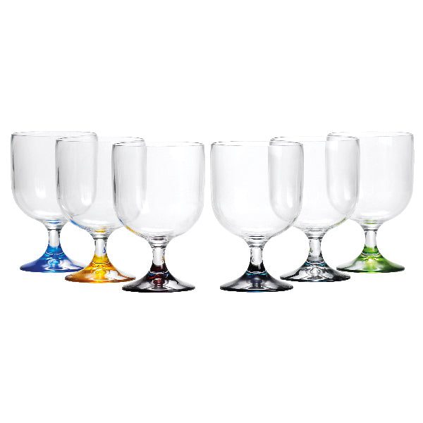 MB Vin glas med farvet bund, stablebar Non slip bund