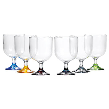 MB Vin glas med farvet bund, stablebar Non slip bund