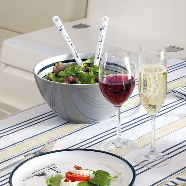 MB Welcome on board salat skål med salat bestik Ø25cm