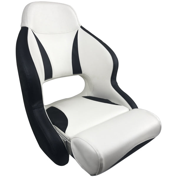 ESM H52 deluxe sport flip up sæde hvid/carbon sort