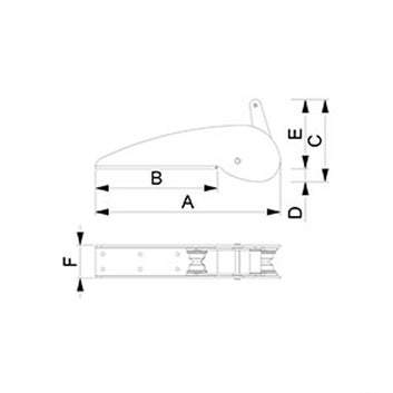Ankerrulle rustfri m/vippefunktion
