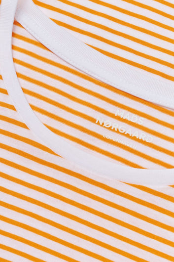 Mads Nørgaard W Fine Jersey Stripe Teasy Tee Brillant White Zinnia