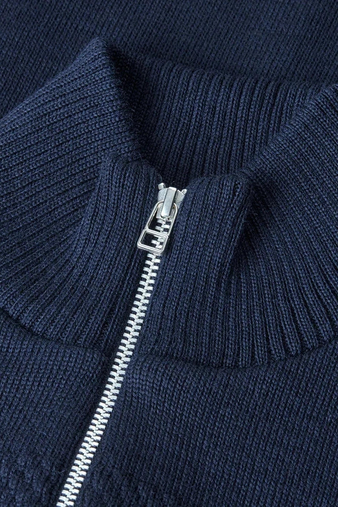 Mads Nørgaard M Wool Klemens Zip Knit Sky Captain