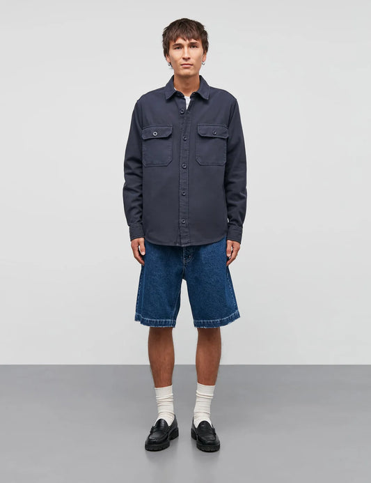 Mads Nørgaard M Dyed Canvas Skyler Shirt Parisian Night