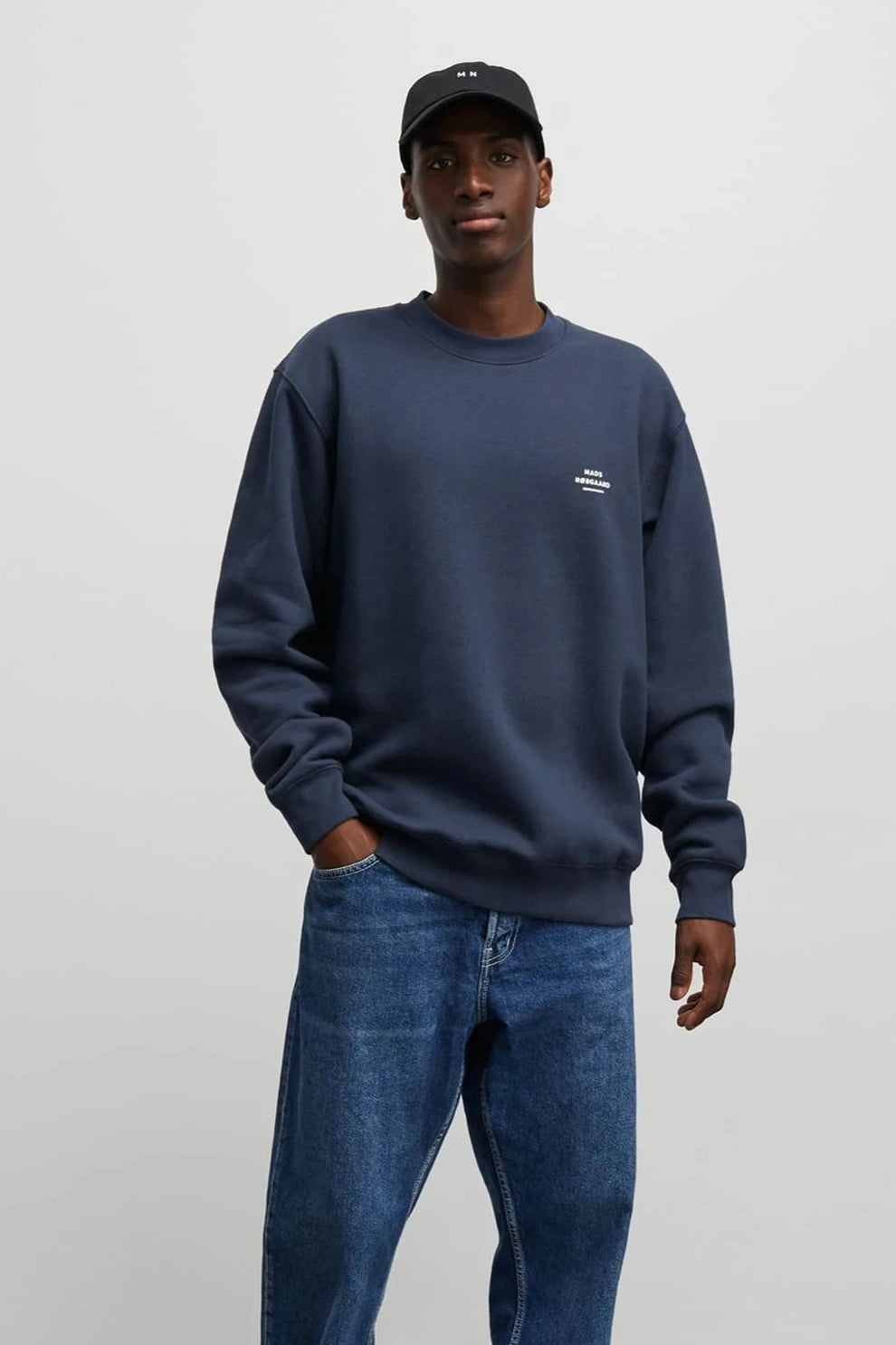 Mads Nørgaard M Standard Crew Logo Sweat Parisian Night