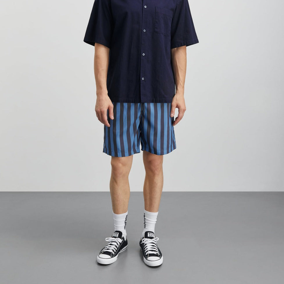 Mads Nørgaard M Sea Print Sandro Shorts Deep Well Captains Blue