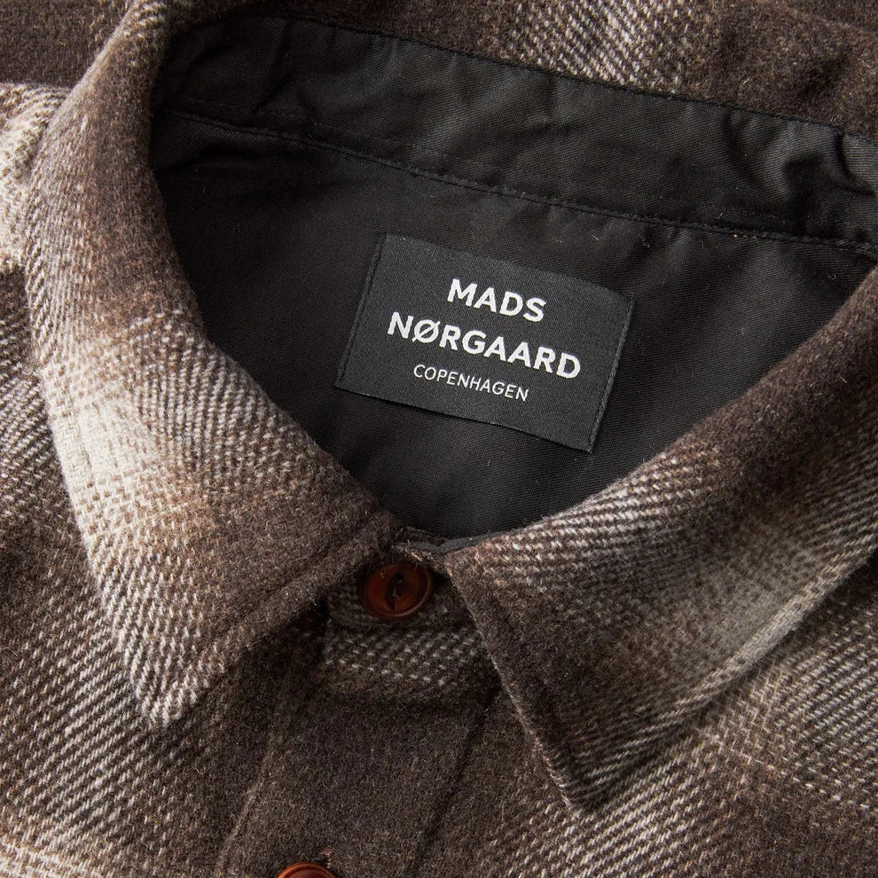 Mads Nørgaard M Soft Wool Noah Check Shirt Desert Palm Check