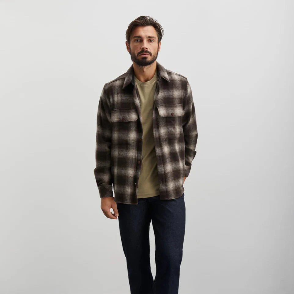 Mads Nørgaard M Soft Wool Noah Check Shirt Desert Palm Check