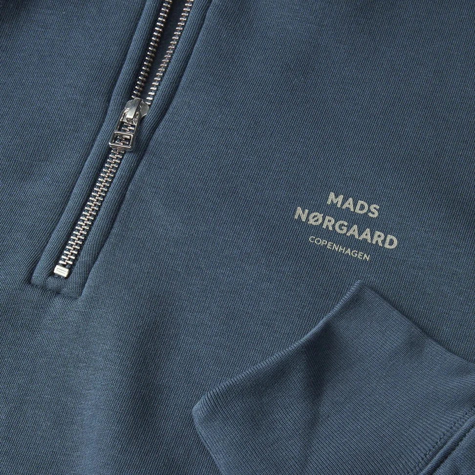 Mads Nørgaard M Standard Half Zip Logo Midnight Navy