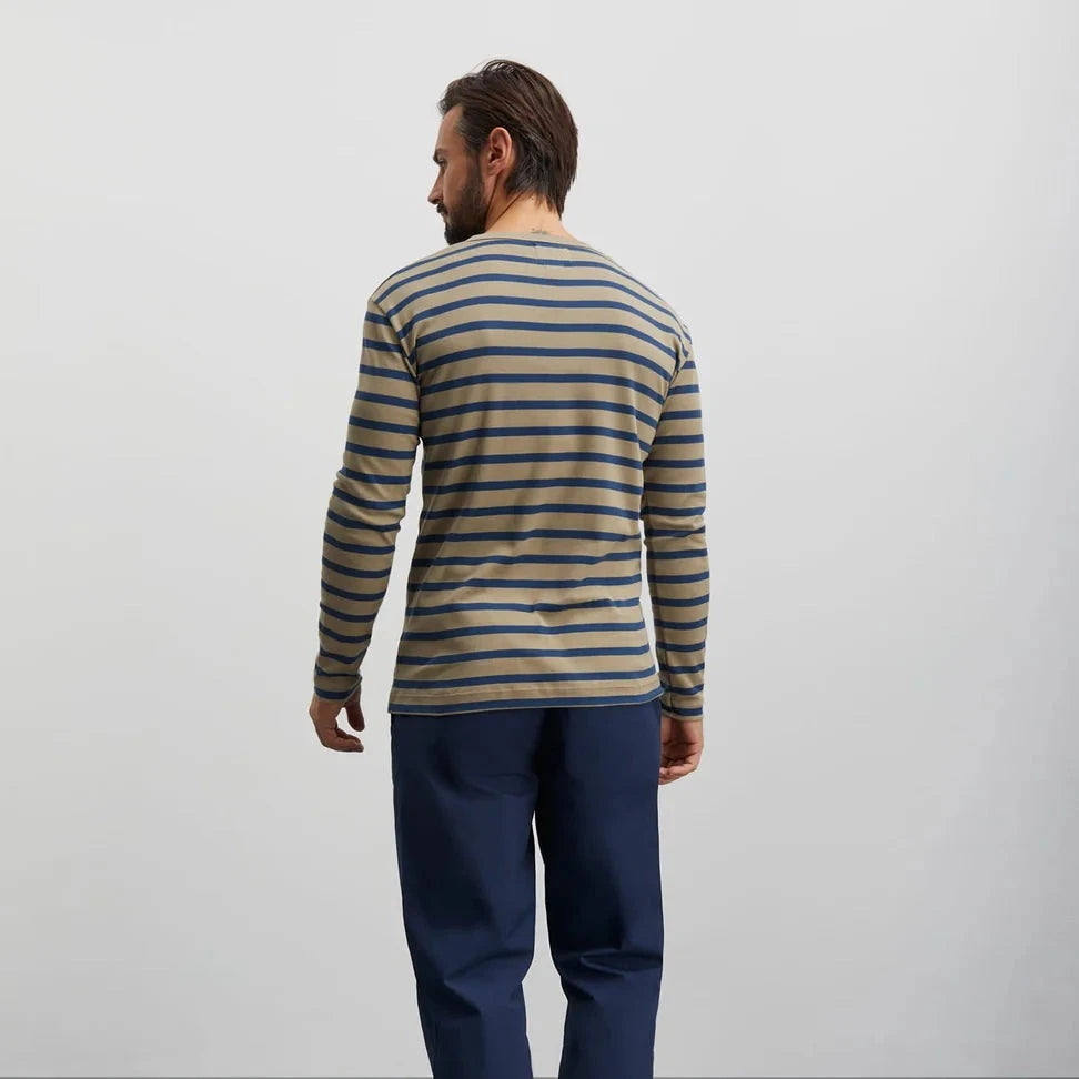 Mads Nørgaard M Trio Rib Tobias Tee Silver Sage Midn Navy