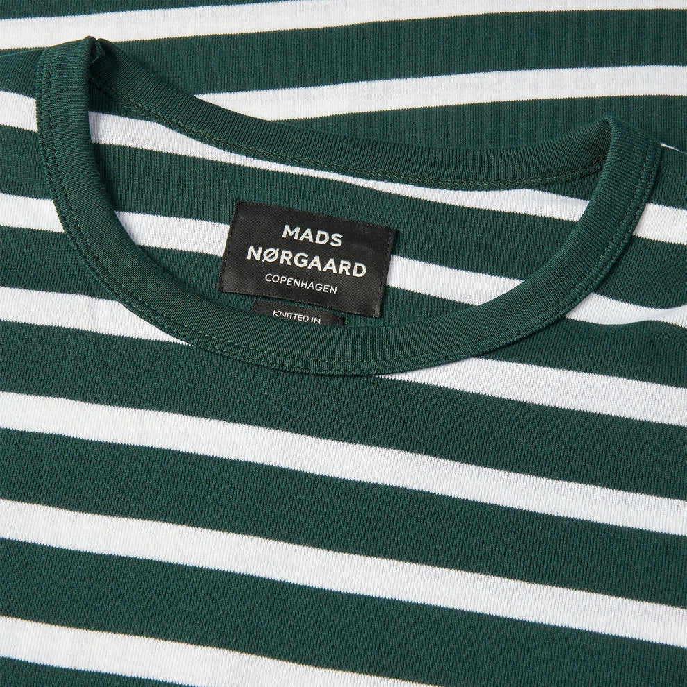 Mads Nørgaard M Trio Rib Tobias Tee LS Pine Grove White
