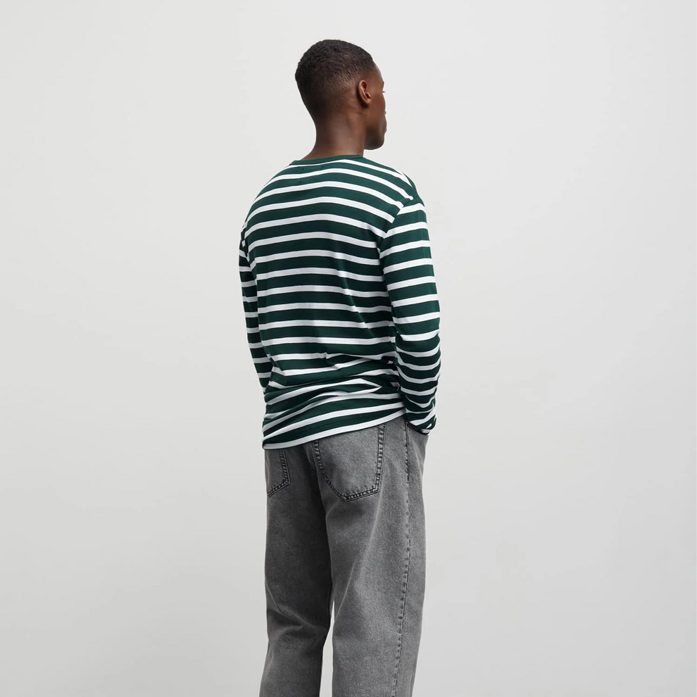 Mads Nørgaard M Trio Rib Tobias Tee LS Pine Grove White