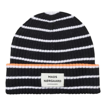 Mads Nørgaard W Yota Anju Stripe Beanie Black Vanilla Ice