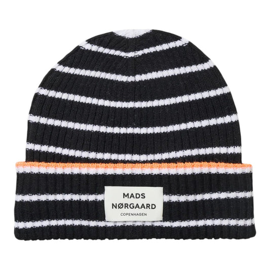Mads Nørgaard W Yota Anju Stripe Beanie Black Vanilla Ice