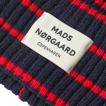 Mads Nørgaard W Yota Anju Stripe Beanie Parisian Night Risk Red