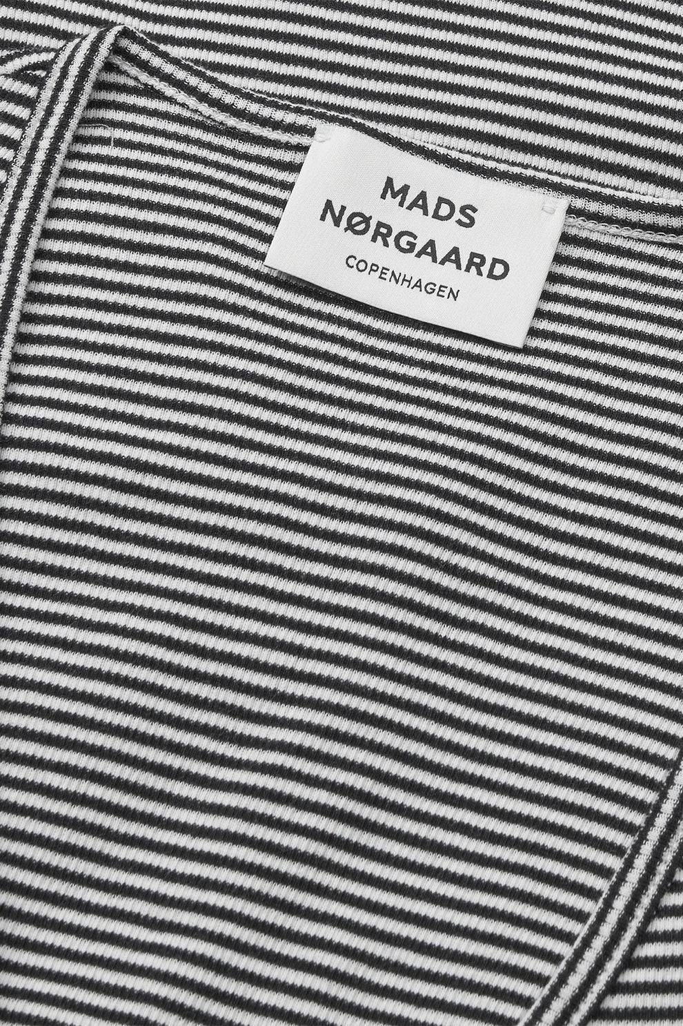 Mads Nørgaard W 2x2 Cotton Stripe Susi LS Top Black Vanilla Ice